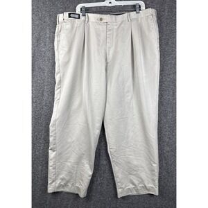 Savane Comfort Plus Mens Dress Pant Slacks Pleated Front 42x29 Beige Office Work